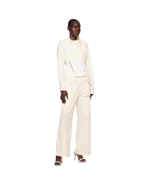 Dion Lee Black White Split Hem Corset Tank Top