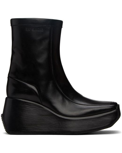 Raf Simons Black Leather Ankle Boots