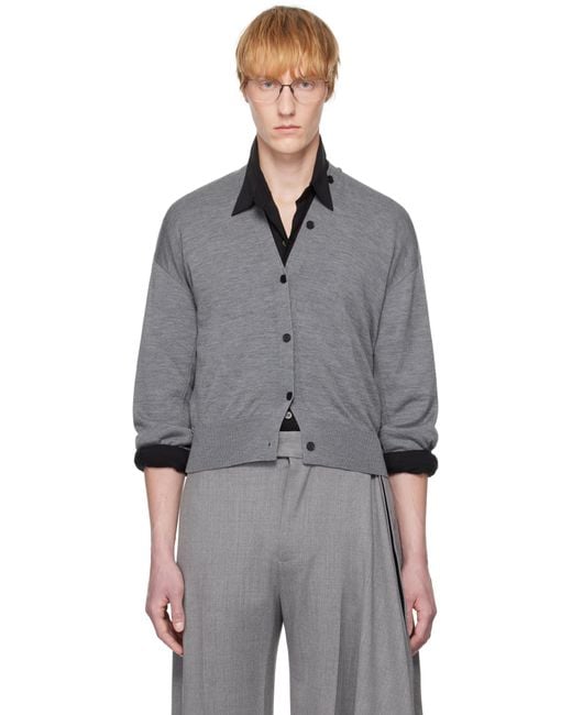 ALAINPAUL Black Knit Basculé Cardigan for men