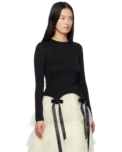 Simone Rocha ブラック Bow Tail Easy Tシャツ Black