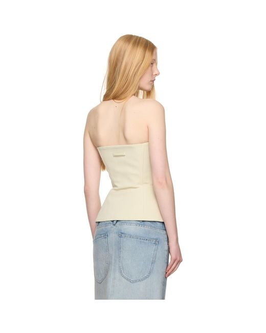 Jean Paul Gaultier Blue Ssense Exclusive Topstitching Corset Top