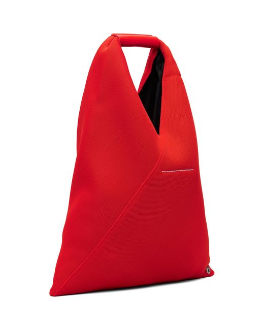 MM6 by Maison Margiela Red Small Triangle Tote for men