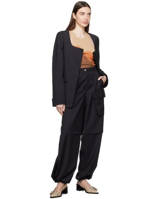 OPEN YY ブラック ワイドパンツ フレア