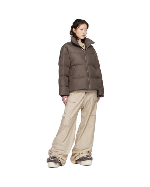 Rick Owens Brown Moncler + Taupe Cyclopic Down Jacket