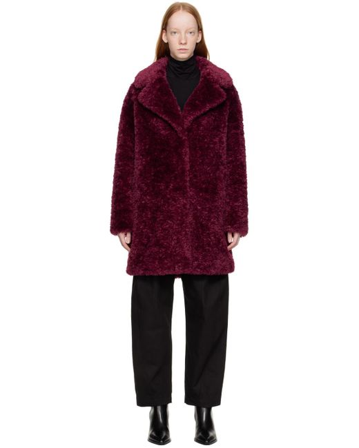 Herno Red Curly Oversized Coat