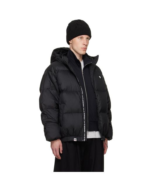 Aape By A Bathing Ape Black 'Aapenow' Moonface Down Jacket for men