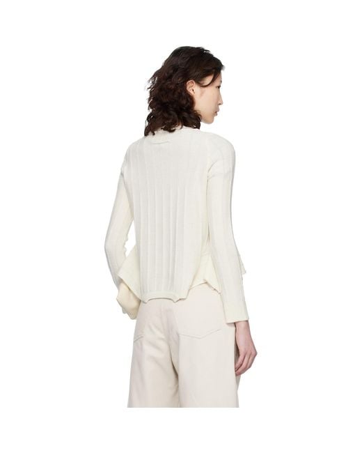 MM6 by Maison Margiela Natural Off- Upside Down Sweater