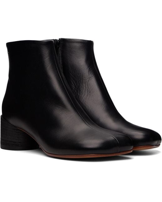 MM6 by Maison Margiela Black Anatomic Ankle Boots