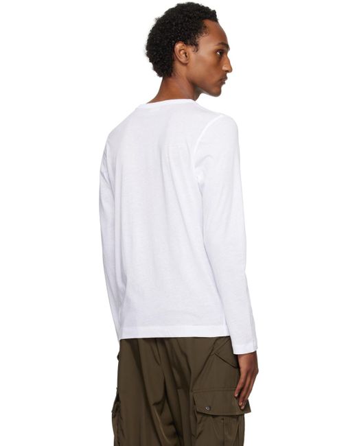Dries Van Noten White Crewneck Long Sleeve T-shirt for men