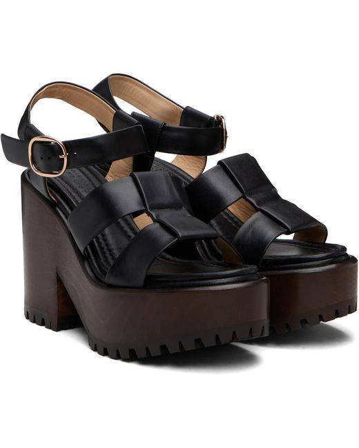 Gabriela Hearst Black Hera Platform Sandals