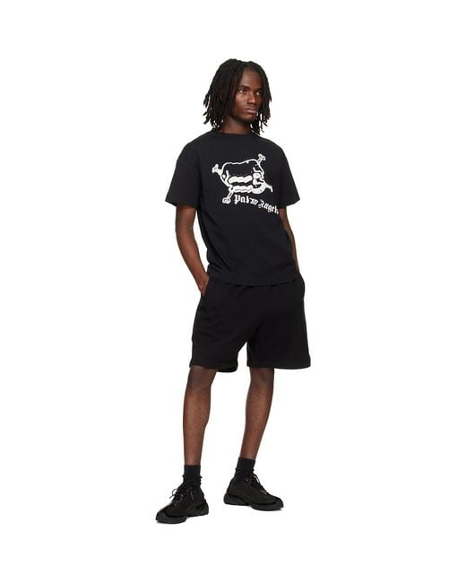 Palm Angels Black Skull T-Shirt for men