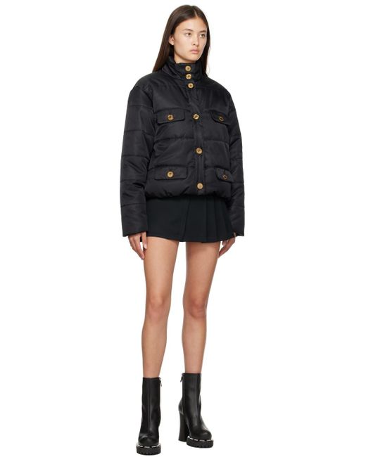 Moschino Black Button Puffer Jacket