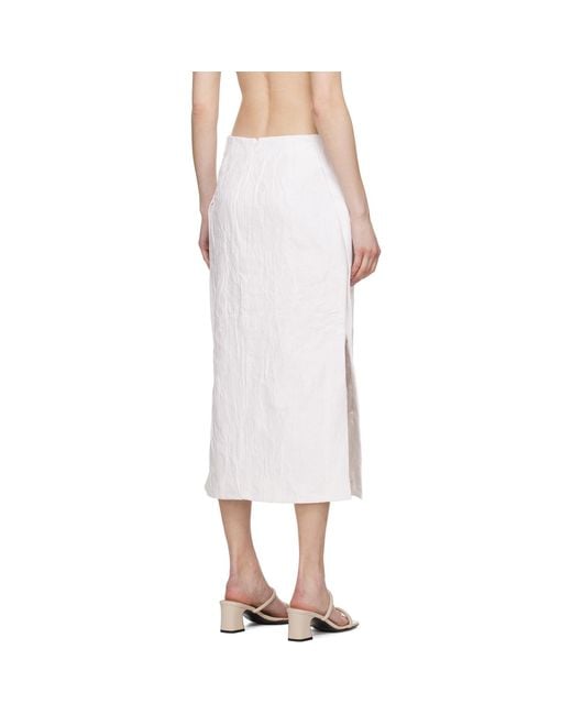 Co. White Slit Midi Skirt