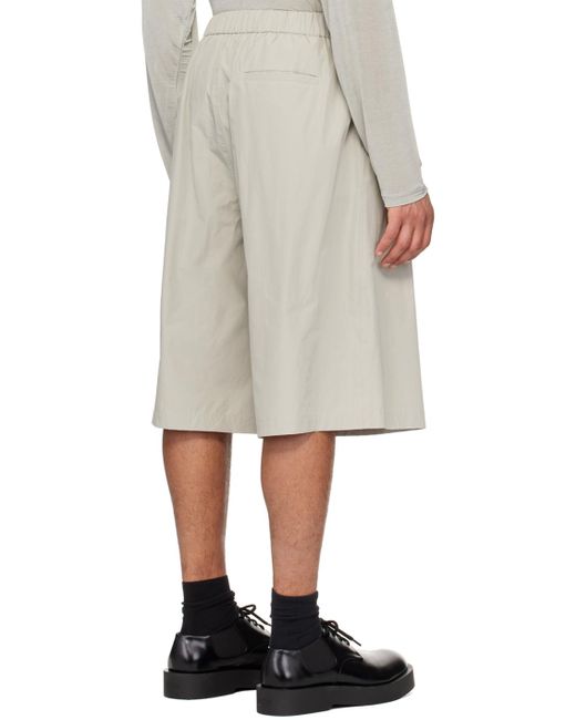 Amomento Natural Taupe Two Tuck Shorts for men