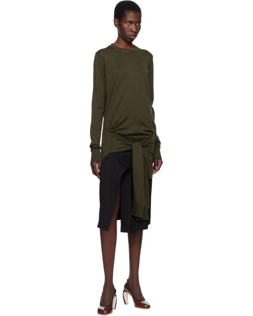 Stella McCartney Black Khaki Mixed Wool Sweater