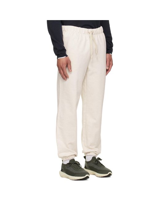 Boss White Off- Drawstring Sweatpants for men