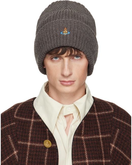 Vivienne Westwood Brown Sporty Beanie for men