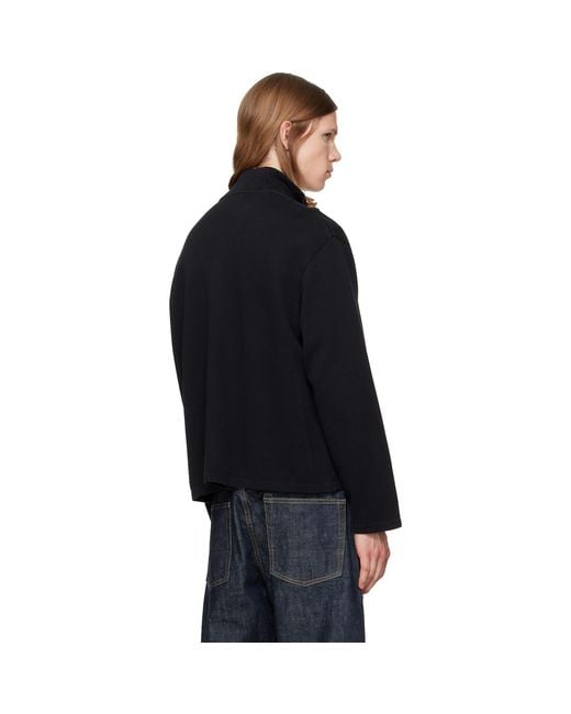 Our Legacy Black Shrunken Fullzip Track Jacket for men