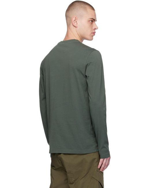 Moncler Green Patch Pocket Long Sleeve T-shirt for men