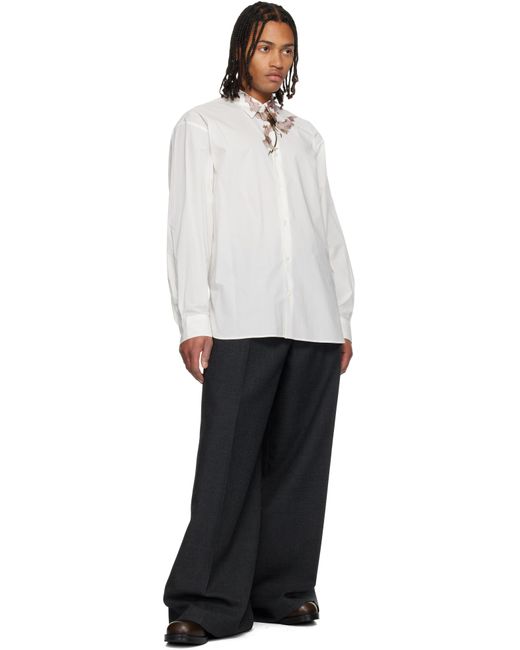 Dries Van Noten White Loose Cotton Shirt for men