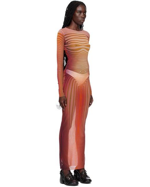 Jean Paul Gaultier Red 'The Body Morphing' Maxi Dress