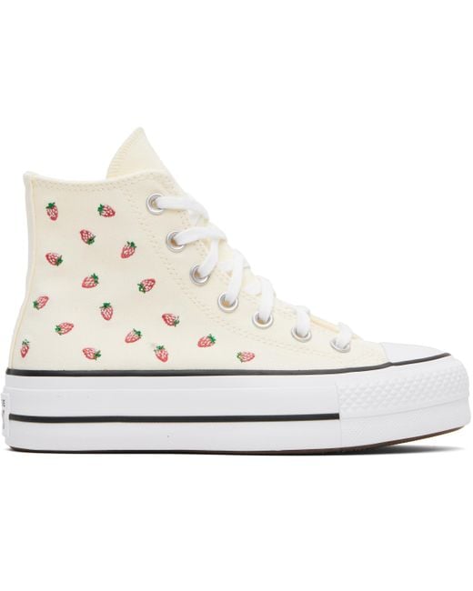 Converse Black Off- Chuck Taylor All Star Embroidered Strawberries Sneakers