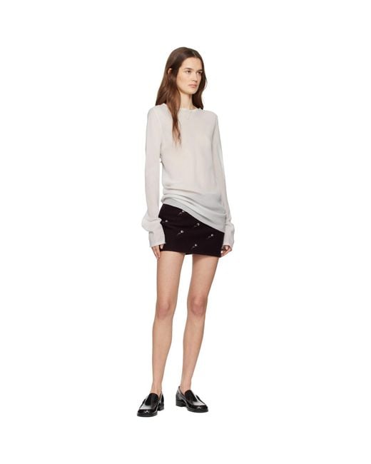 Rier Black Wool Gauze Blouse