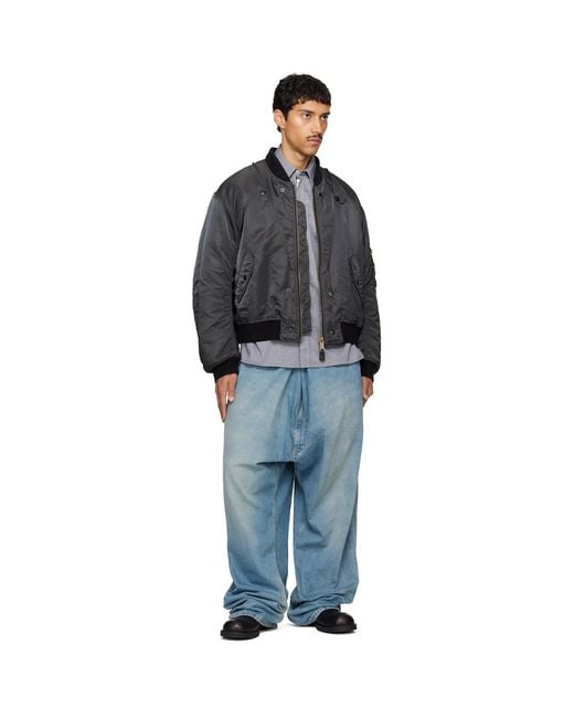 Maison Margiela Black Reversible Bomber Jacket for men