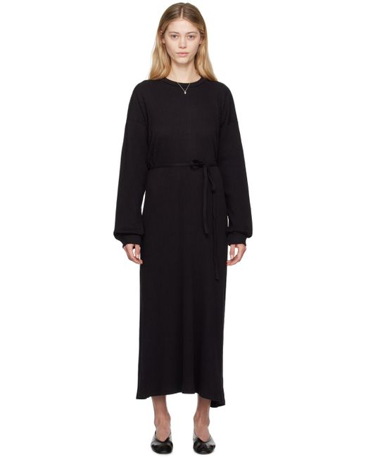 Baserange Black Shaw Kaftan Midi Dress