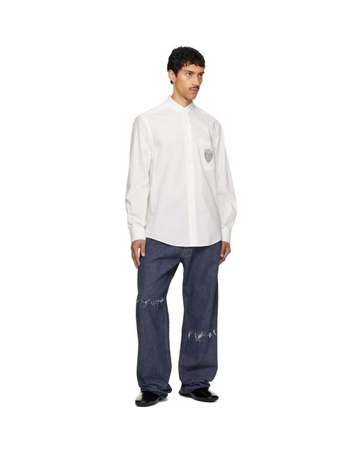 MM6 by Maison Margiela White Off- Long-Sleeved Shirt for men