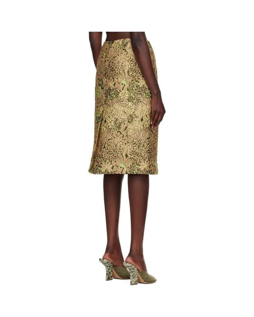 Dries Van Noten Natural Gobelin Midi Skirt