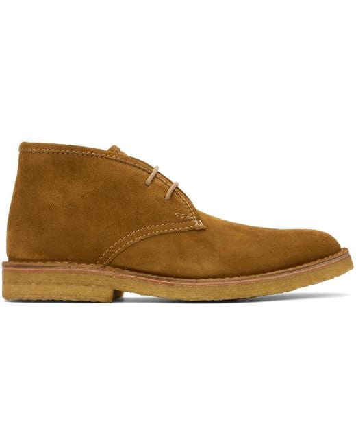 A.P.C. Black . Tan Theo Desert Boots for men