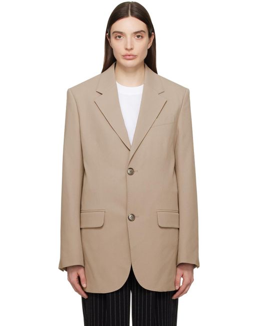 AMI Natural Taupe Buttoned Blazer