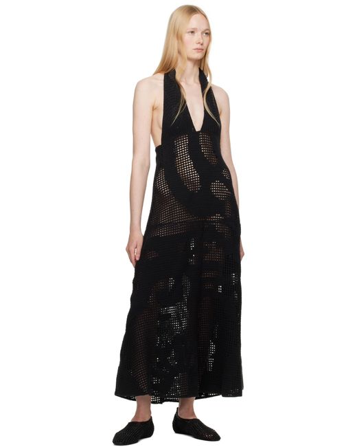 Nanushka Black Fotini Midi Dress
