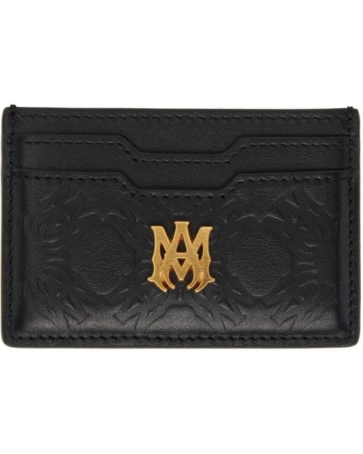 Amiri Black 'Ma' Quad Leather Card Holder for men