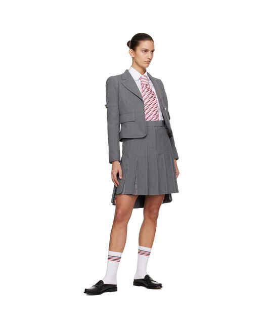Thom Browne Pink Silk Cotton Mogador Tricolor Wide Tie