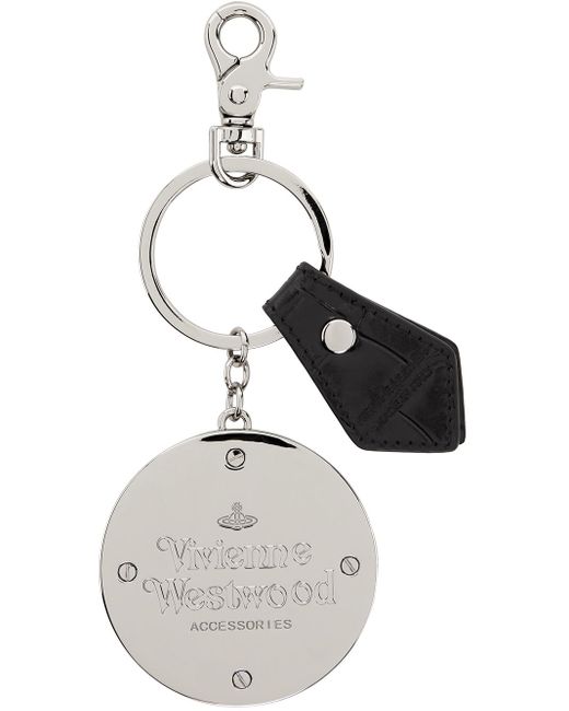 Porte-clés noir et argenté à breloque à orbe gaufrée façon croco Vivienne Westwood pour homme en coloris Black