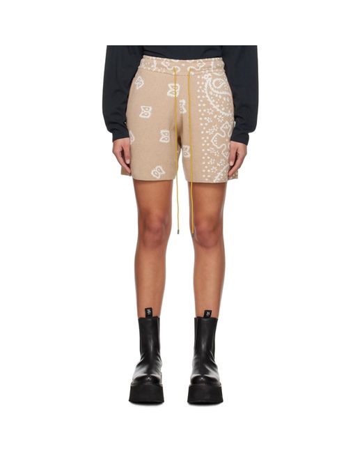 Rhude Black Beige Jacquard Shorts