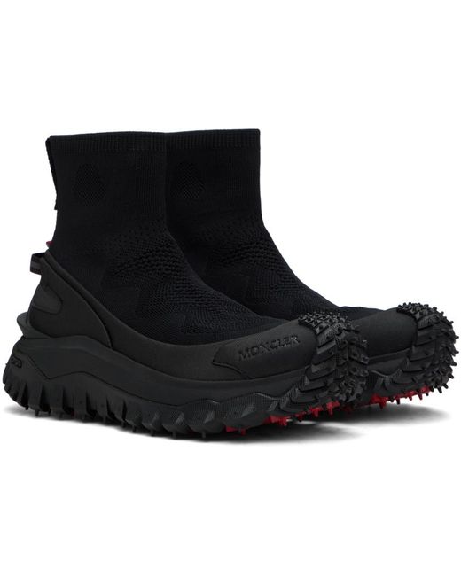 Moncler Black Trailgrip Knit High Top Sneakers