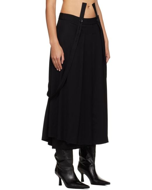 Song For The Mute Black Pleated Midi Skirt