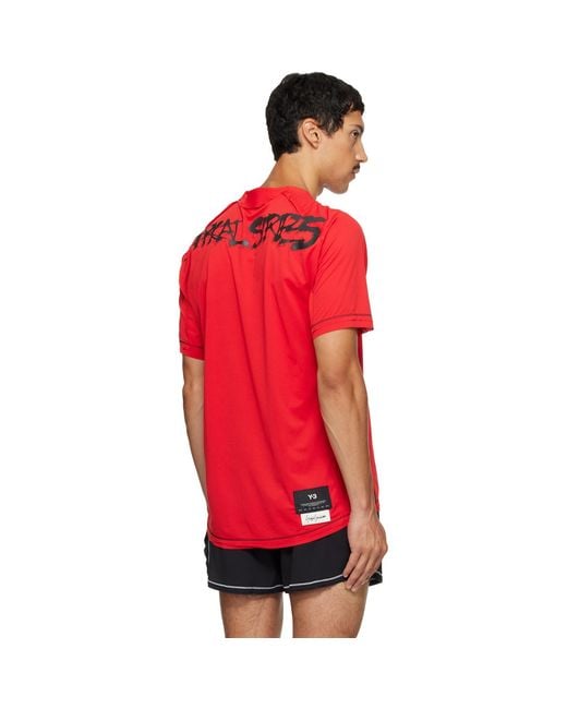 Y-3 Red Chito Edition Graphic Running Short Sleeve T-Shirt for men