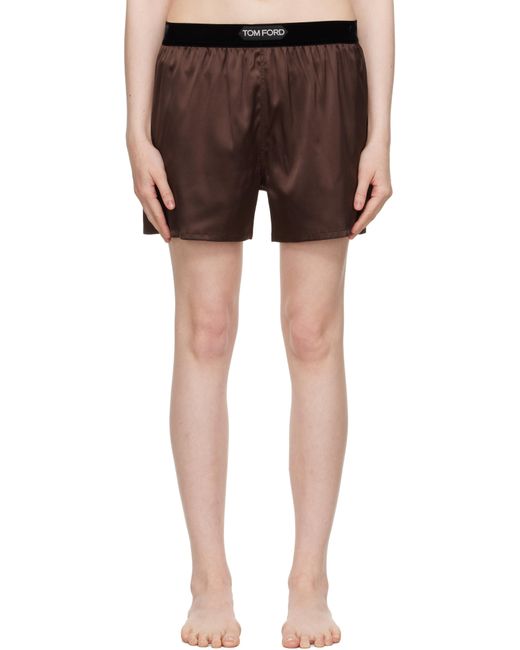 Tom Ford Black Stretch Silk Satin Boxer Shorts