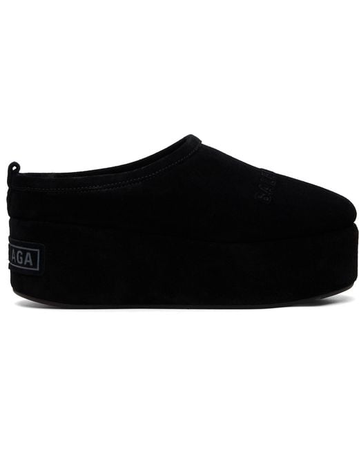 Balenciaga Black Alaska Soft Platform Loafers