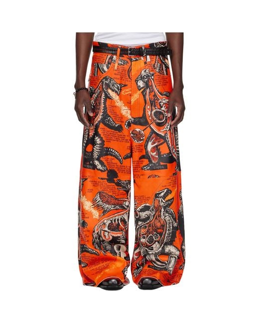 Lu'u Dan Orange Dumpster Leather Pants for men