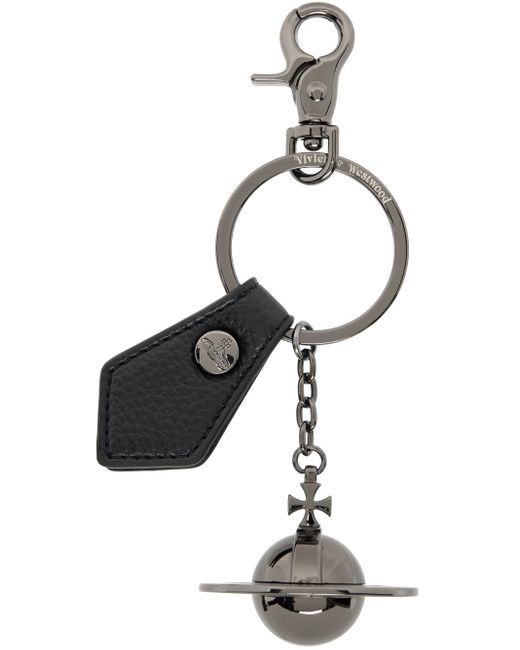 Porte-clés gris acier et noir à orbe Vivienne Westwood pour homme en coloris Black