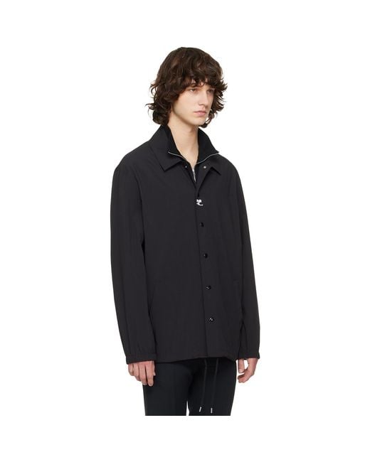 Courreges Black Printed Coach Jacket for men