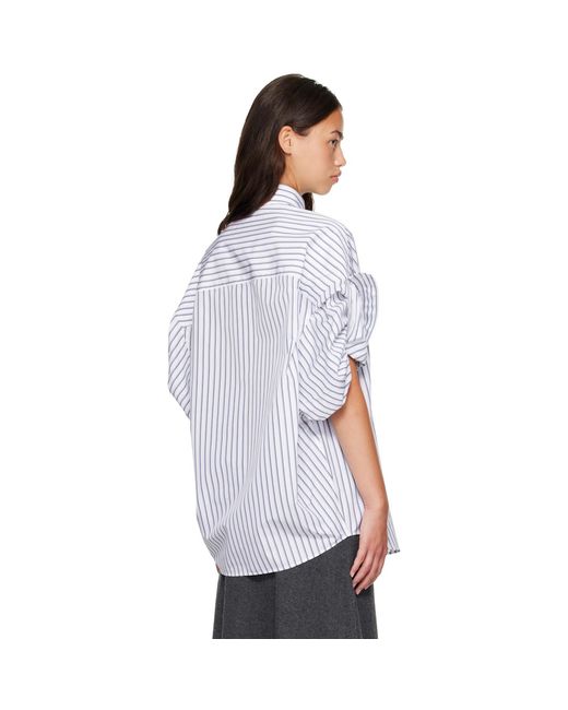 Balenciaga White Tucked Sleeve Shirt