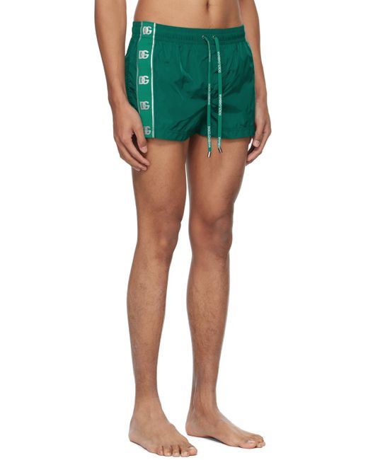 Maillot de bain vert à garnitures à logos Dolce & Gabbana pour homme en coloris Green