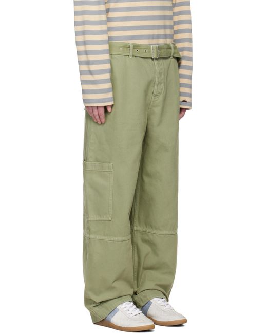 メンズ Maison Kitsuné グリーン ベルト ユーティリティ デニム カーゴパンツ Green