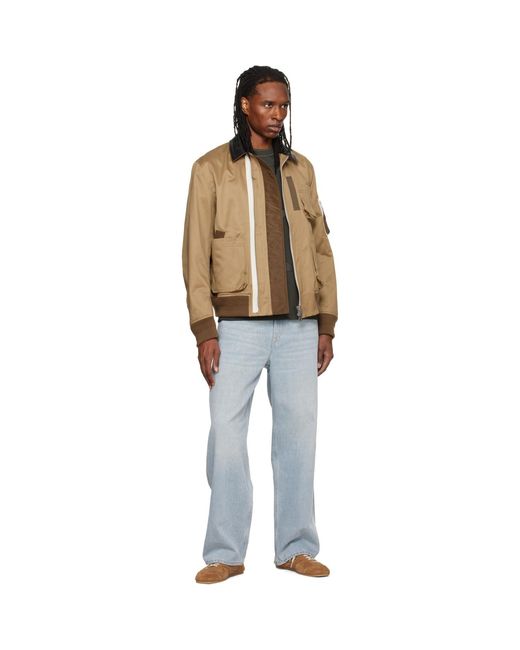 Sacai Metallic Cotton Chino Bomber Jacket for men
